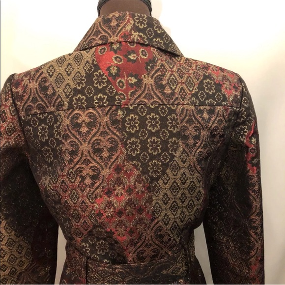 NEW CACHE Brown Gold Metallic Jacket/Blazer - Picture 8 of 8